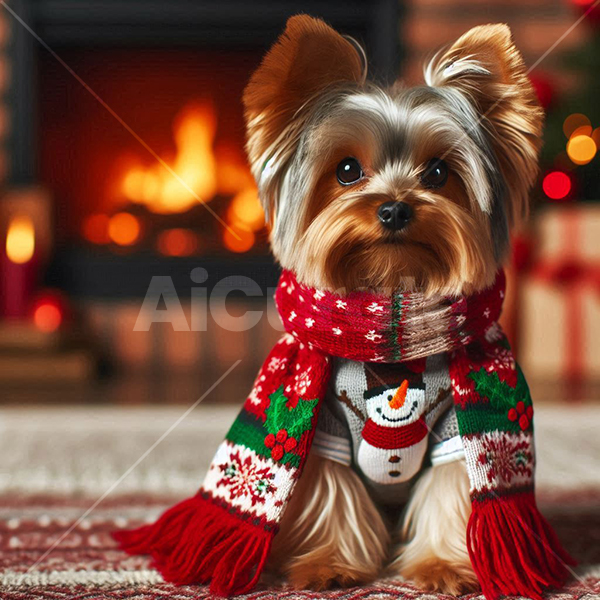0003 Christmas Yorkshire Terrier
