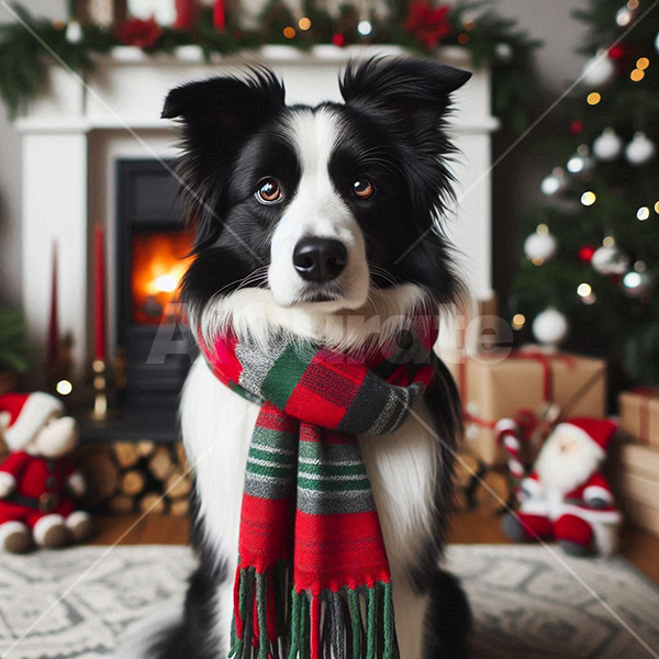 0034 Christmas Border Collie