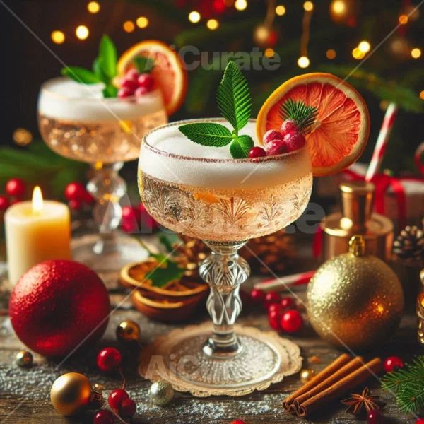 0139 Gin Fizz Christmas Cocktail