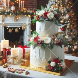 0146 Christmas Wedding Cake