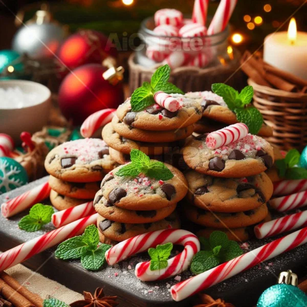 0156 Christmas Candy Cane Chocolate Chip Cookies