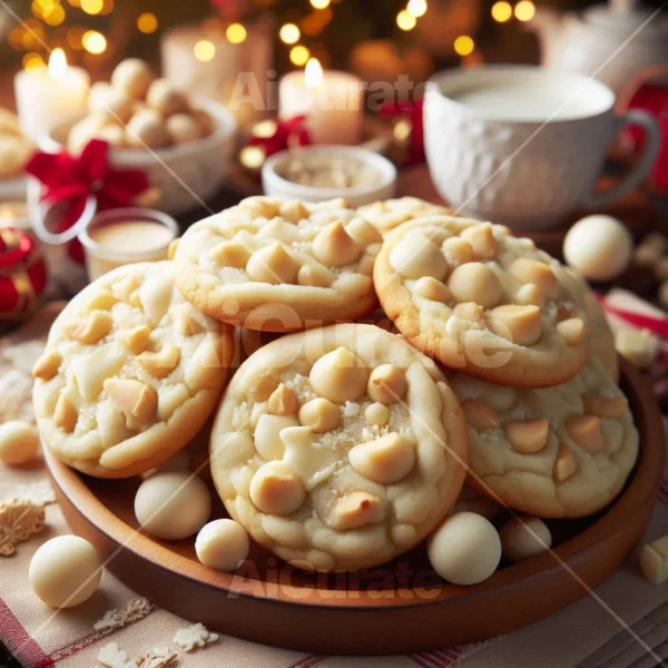 0157 Christmas White Chocolate Macadamia Nut Cookies