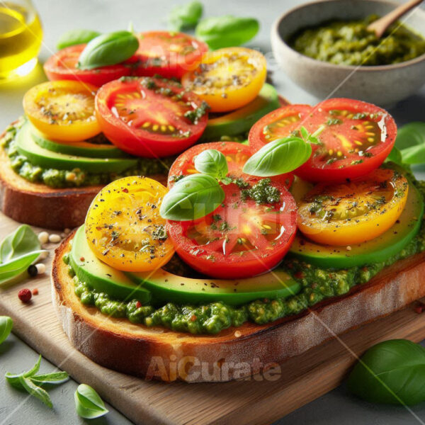 0165 Gourmet Pesto Tomato Toast