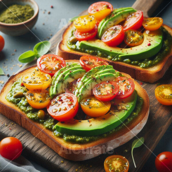 0265 Gourmet Pesto Tomato Toast