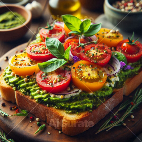0665 Gourmet Pesto Tomato Toast