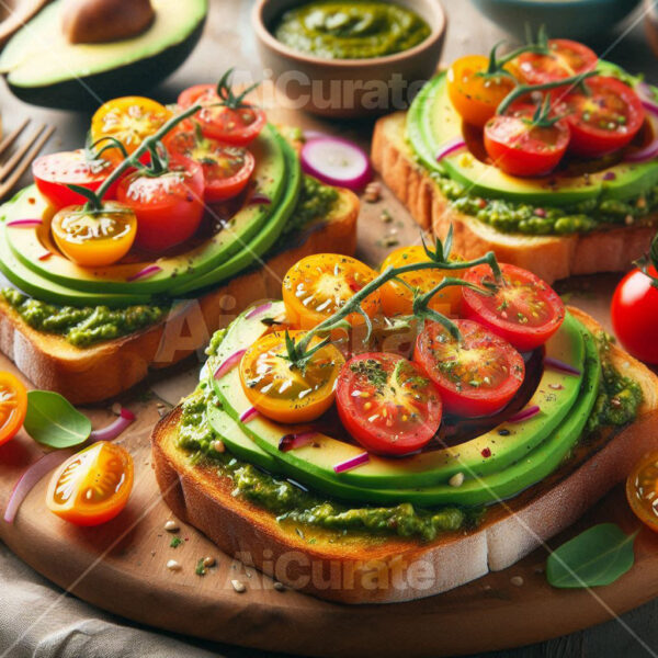 0765 Gourmet Pesto Tomato Toast