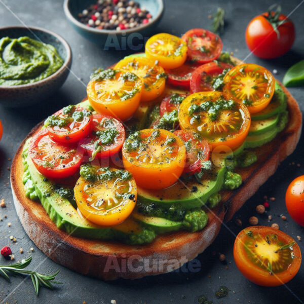 0865 Gourmet Pesto Tomato Toast